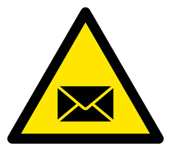 光栅字母警告三角形标志图标