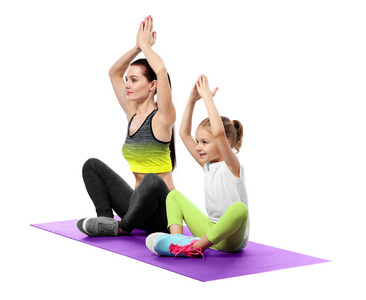母亲 童年 健康 适合 放松 拉伸 训练 锻炼 和谐 家庭