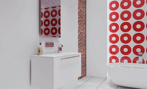 反射 搅拌机 家具 洗澡 下沉 厕所 花色 三维渲染 墙壁