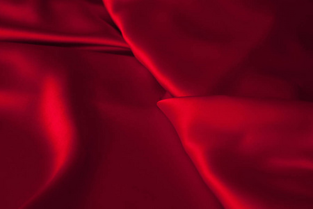 奢华红缎布料抽象背景图片