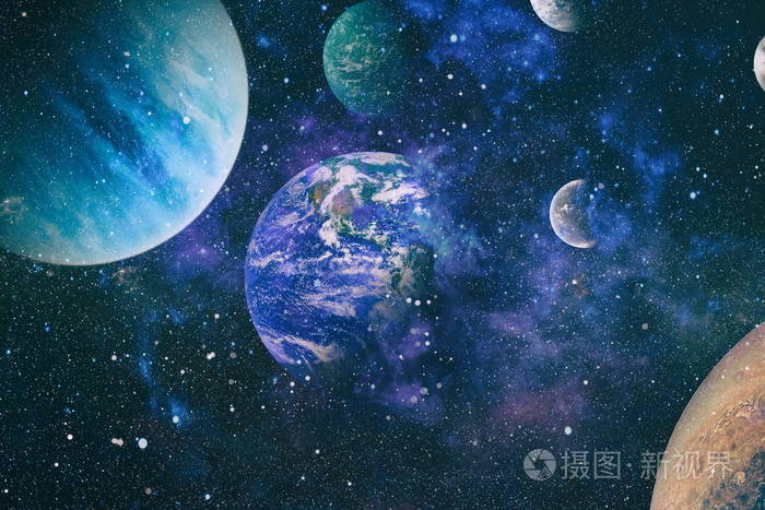 银河系的空间很好,大气中的恒星背景很暗.深空艺术.