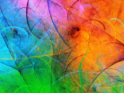 彩虹抽象分形背景三维渲染插图图片