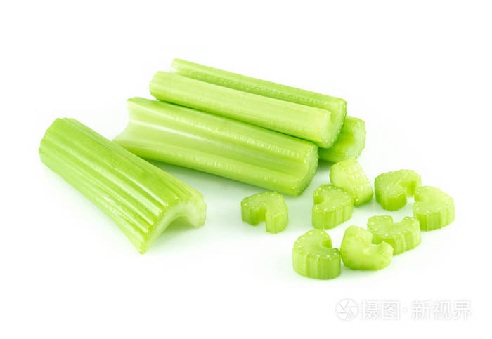 白底鲜芹菜健康食品