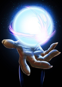 水晶球巫师之手图片