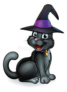黑的女巫猫漫画性格采用帽子