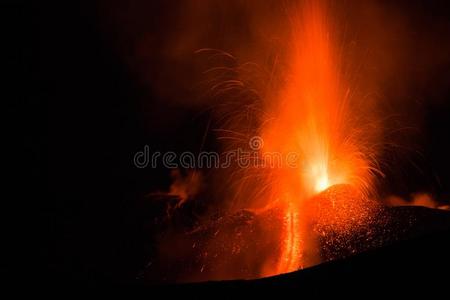 酒精灯煮水器火山爆发和爆炸和熔岩流