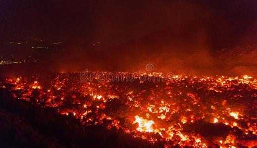 熔岩流向酒精灯煮水器火山爆发