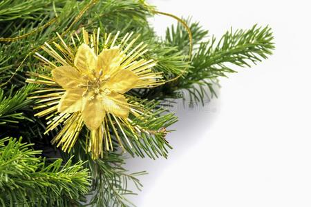 树树枝和装饰.圣诞节或新的年卡