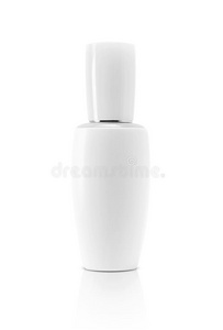 空白的包装化妆品瓶子隔离的向白色的背景