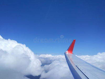 翅膀关于飞机飞行的在上面指已提到的人云从窗
