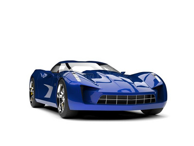 洋蓝色现代的超级的有关运动的观念汽车