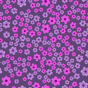 抽象的无缝的模式关于花向一紫色的b一ckground.为