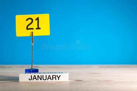 一月21SaoTomePrincipe圣多美和普林西比.一天21关于一月月,日历向蓝色后台