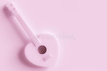 夏威夷的四弦琴甜的粉红色的心彩色粉笔颜色