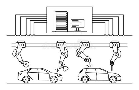 薄的线条方式汽车立法机构运送者线条.