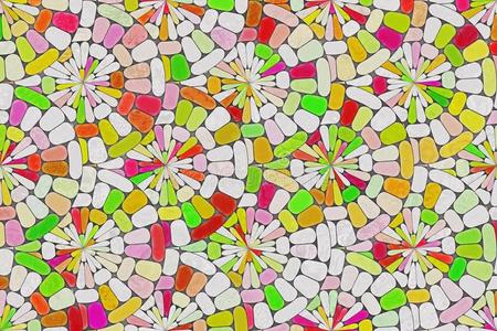 抽象的马赛克几何学图形-房间错综复杂的内部