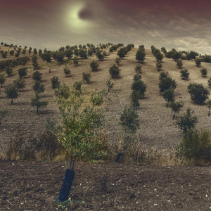 神秘的橄榄小树林采用Spa采用