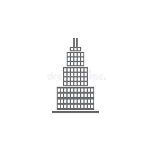 摩天大楼建筑物偶像.简单的元素说明.摩天轮