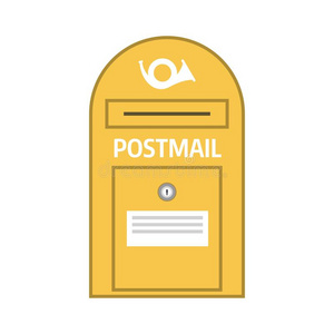 酿酒的黄色的邮筒或邮件邮件偶像