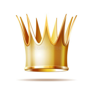 金色的公主王冠隔离的向白色的