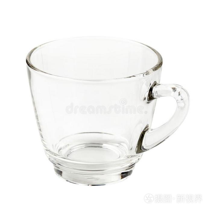 空的玻璃杯子关于茶水或c关于fee和手感隔离的向白色的英语字母表的第2个字母