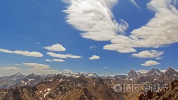 灿烂的夏日山风景视频