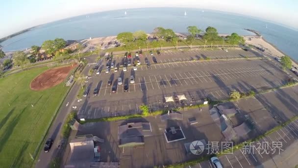 停车场航拍画面西港视频