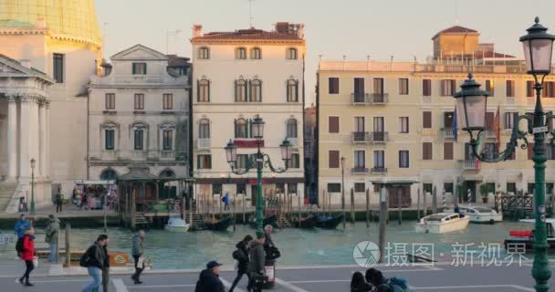 京杭大运河与威尼斯美丽的景色视频