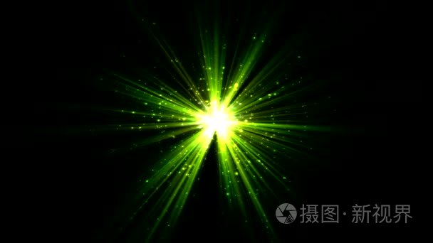 明亮的星和光动画-循环绿色