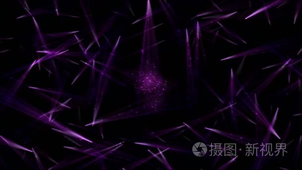 抽象的旋转光线动画-环紫色