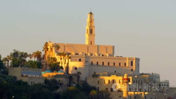 圣伯多禄教堂和以色列在地中海视频