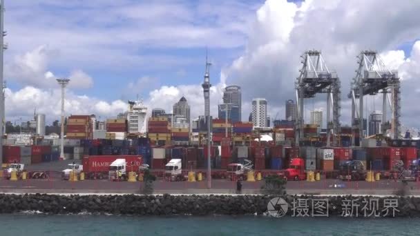 新西兰的奥克兰港口视频