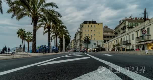 Speedup video time lapse of car movement in the evening