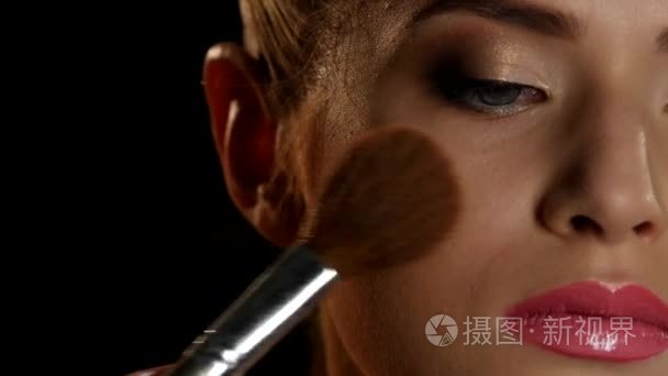 Professional make up. Brush. Black. Closeup