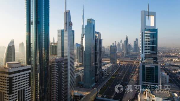 迪拜交通和高层建筑视频