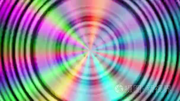 抽象的旋转彩虹彩色圆圈背景视频