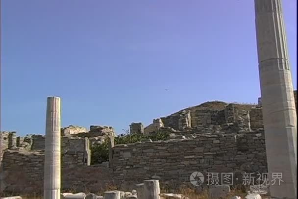 在希腊的数字图书馆废墟视频