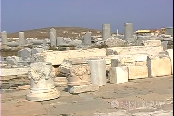 在希腊的数字图书馆废墟视频