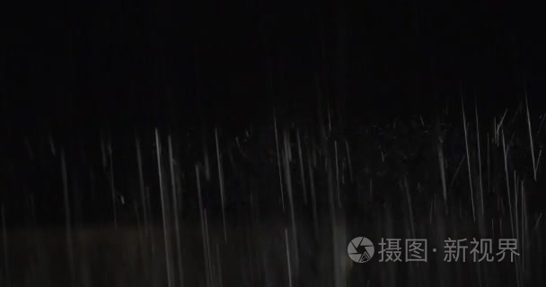 根据汽车大灯的瓢泼大雨视频