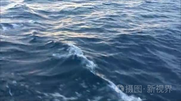 水运行在海面上视频