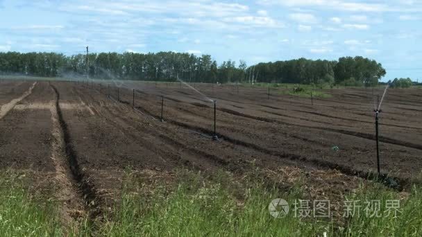 在农场的灌溉系统视频