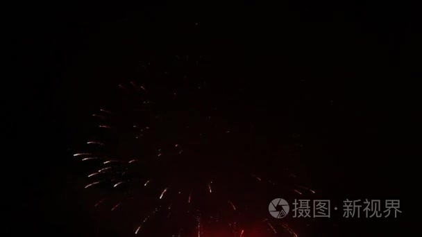 炫彩烟花在夜空中视频