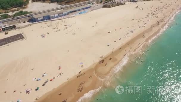空中拍海滩葡萄牙卡斯卡伊斯视频