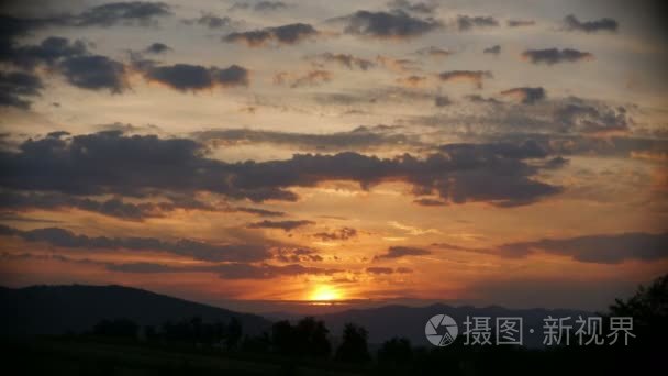 日落时间推移山风景视频