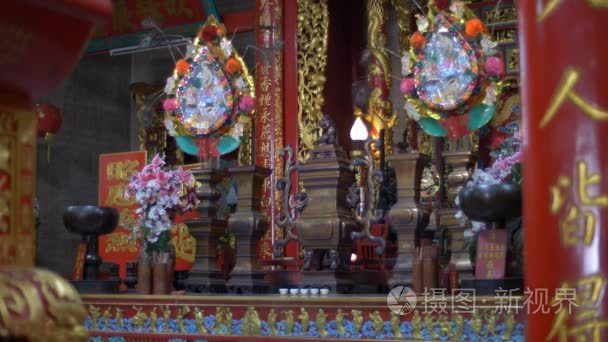 中国寺庙的祭坛视频