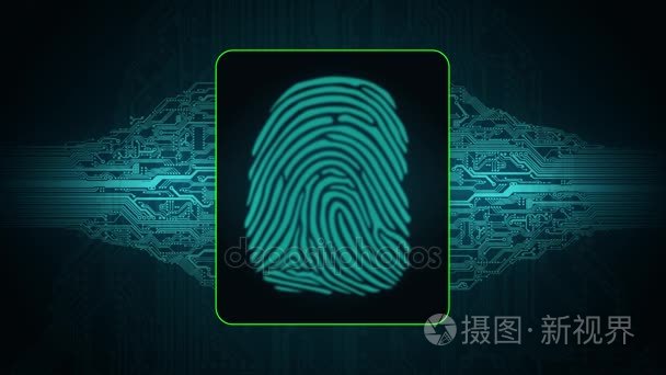 指纹扫描过程数字化安防系统，指纹扫描访问的结果被授予