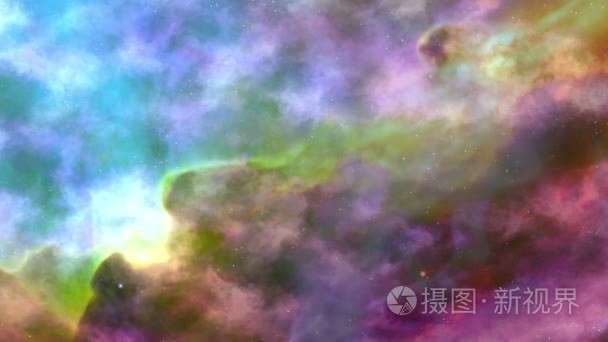 运动的多彩空间星云视频