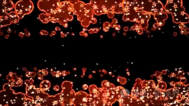泡沫形状和星背景动画循环红