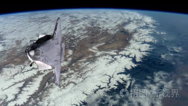 地球轨道上的太空穿梭机视频