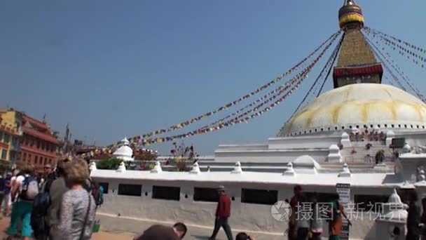 尼泊尔加德满都信徒的圣地视频